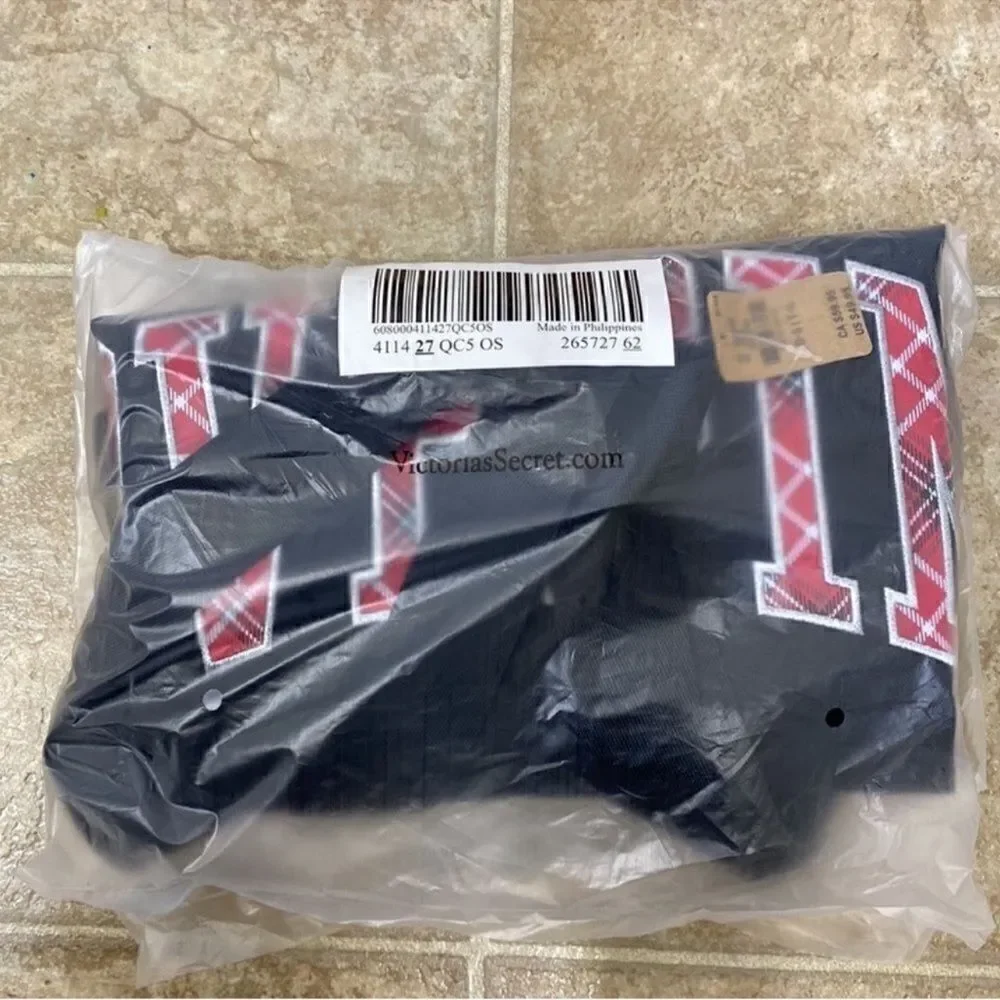 Pink Victoria Secret Black Weekender Bag
